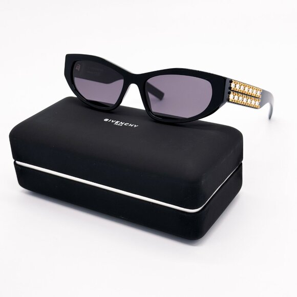 NEW GIVENCHY GV40078I 01A CAT EYE BLACK WOMEN SUNGLASSES GIVENCHY - Picture 1 of 10